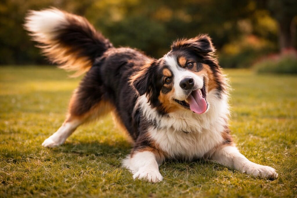 Vidam ausztral juhaszkutya jatek kozben